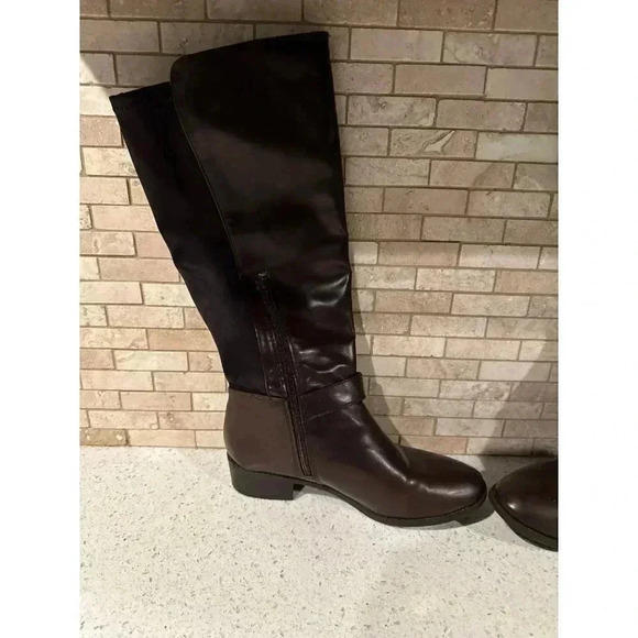 Ram-Ivey" Faux Leather Knee High Boots, brown size 7.5 h2 - Picture 2 of 6
